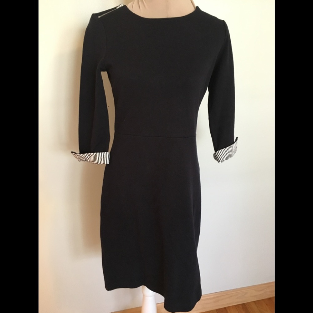 Talbots Navy 3/4 length Sleeve / Accent Cuff